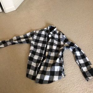 H&M plaid flannel black and white Men’s